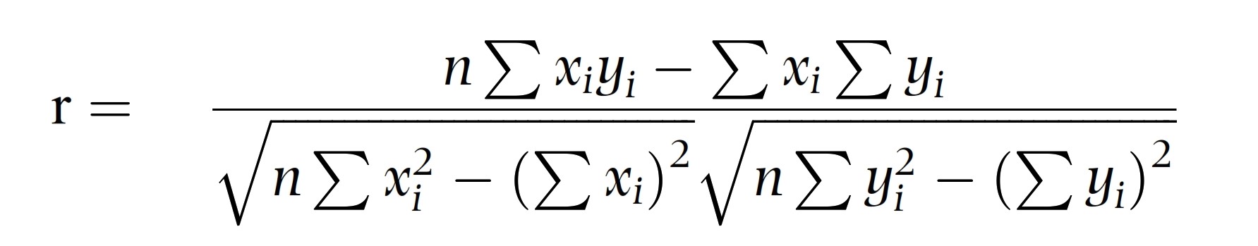 correlation coefficient formula